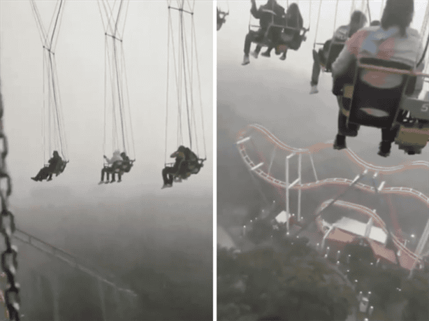 ¡Que susto! por lluvia, personas quedan atrapadas en el aire en juego de Six Flags: esto pasó (+Video) 