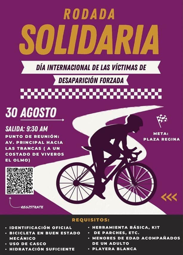 Xalapa recuerda a sus desaparecidos con Rodada Solidaria