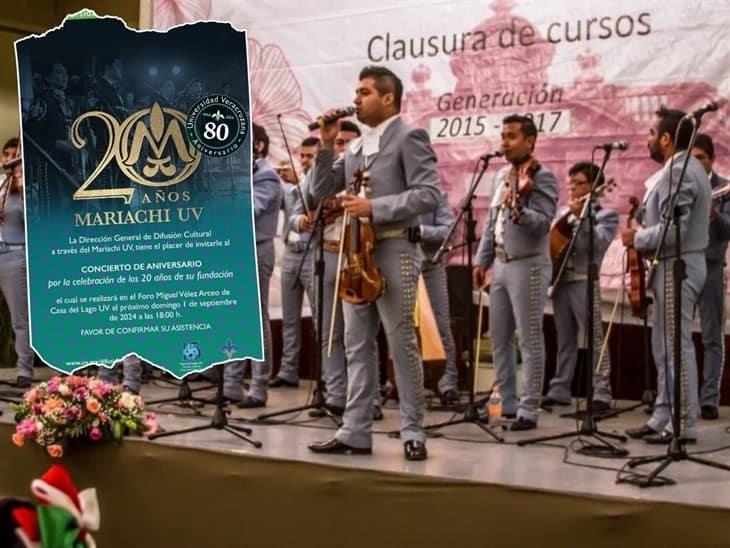 Mariachi de la UV celebrará su 20 aniversario con concierto gratuito