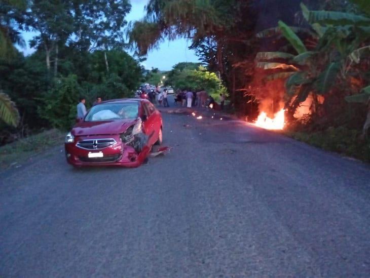 Motociclista sufre fuerte accidente en la carretera Misantla-Martínez: su estado es grave