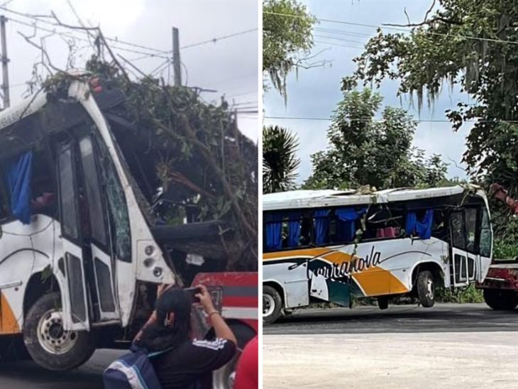 Van 3 fallecidos y 8 siguen hospitalizados, tras caída de autobús a barranco en Coscomatepec