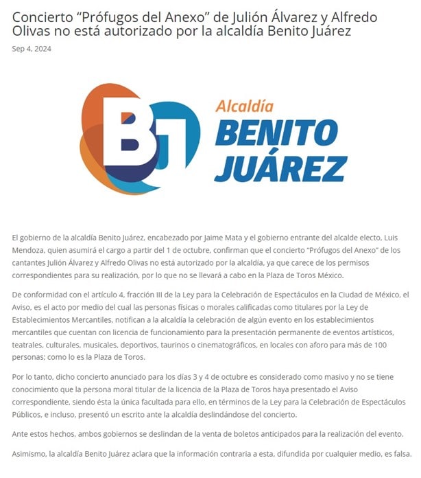 ¿Por qué se cancelaron los conciertos de Prófugos del Anexo en CDMX?