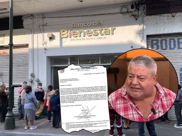 Manuel Huerta solicita apoyo para regreso del Banco del Bienestar en Orizaba