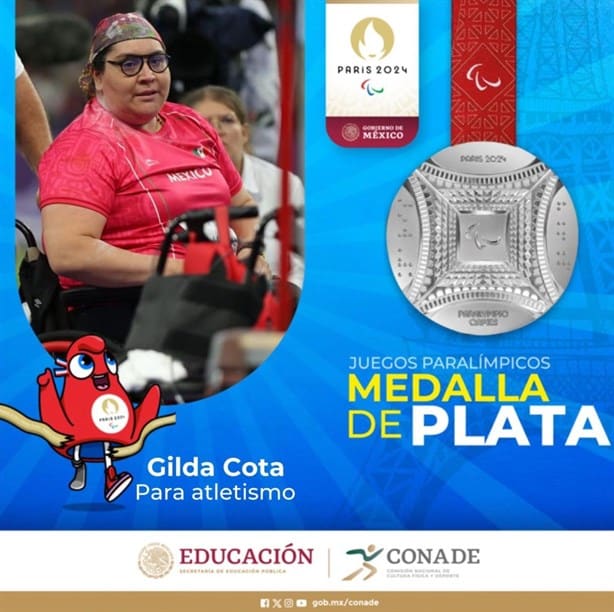 ¡Una medalla más! Gilda Cota se cuelga la plata en los Juegos Paralímpicos 2024