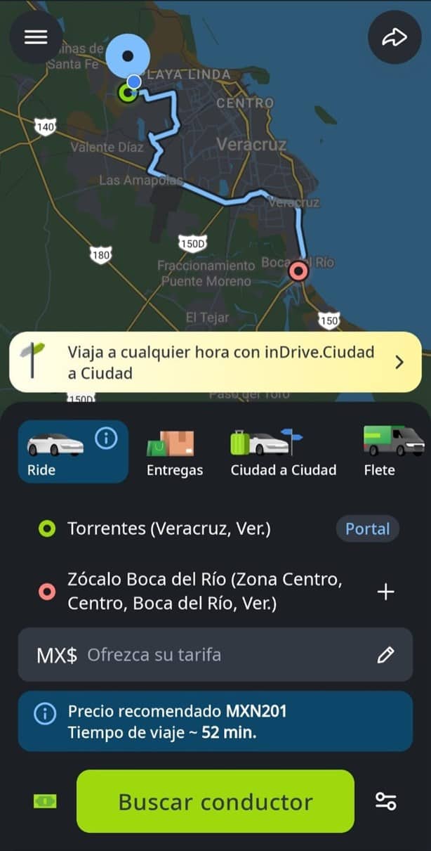 Cuánto cobra un taxi de Torrentes en Veracruz al centro de Boca del Río