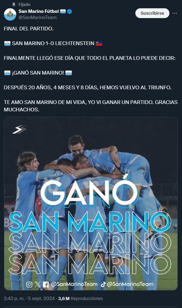 ¿Dónde queda San Marino? Selección que se volvió viral tras ganar su primer partido oficial