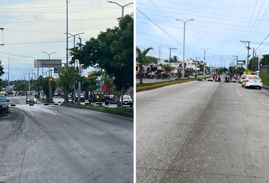 Vecinos vuelven a bloquear avenida JB Lobos en Veracruz por falta de energía eléctrica