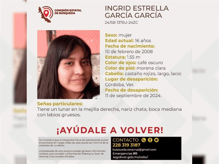 Se busca a Ingrid Estrella, tiene 16 años y está desaparecida en Córdoba