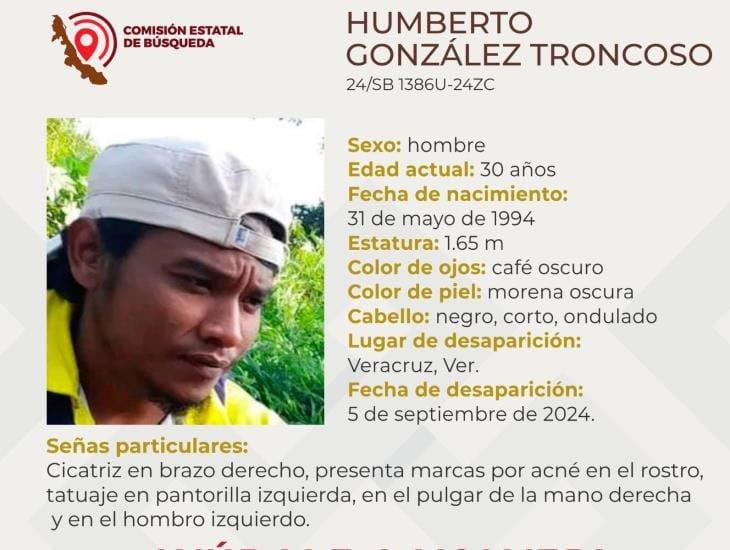 Humberto González salió de su casa en Veracruz; lleva 9 días desaparecido