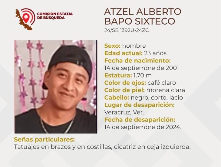 Atzel Alberto desapareció hace dos días en la ciudad de Veracruz