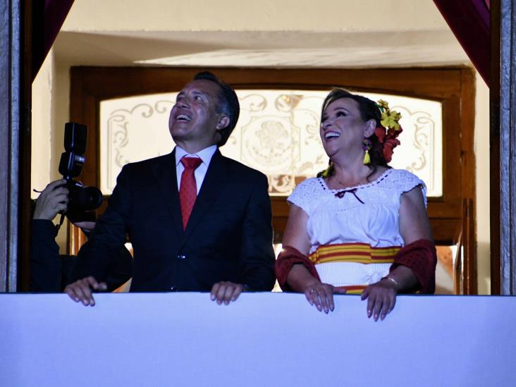 Rocío Nahle, presente durante los festejos en Xalapa por el inicio de la Independencia de México