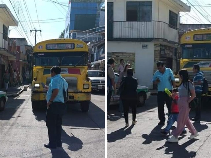 Se registra choque entre autobús de pasaje y taxi en Xalapa