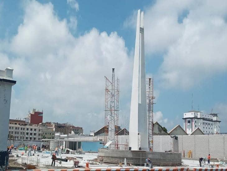 Así avanza construcción de la Plaza del Heroísmo en el puerto de Veracruz